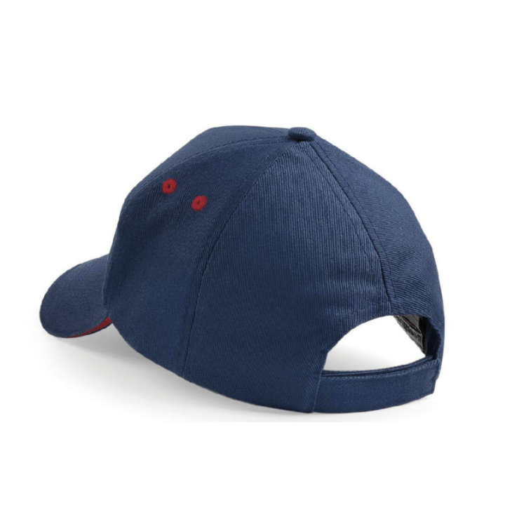 Casquette bleue et rouge